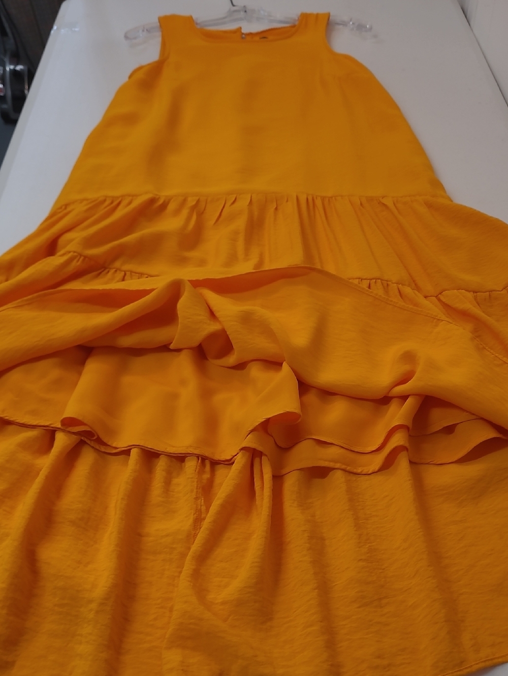 Anthropologie Sleeveless Maeve Tangerine Marlene Tiered Maxi Dress Sz Small - Picture 6 of 13
